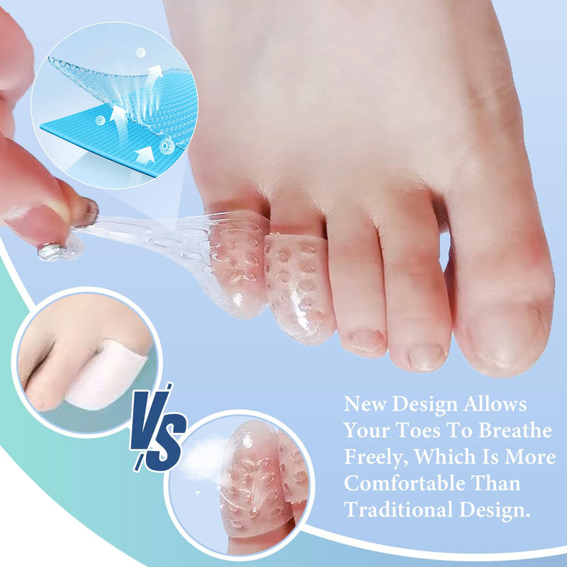 [Australia] - Silicone Toe Protector, 20Pcs Breathable Small Gel Toe Caps 2Pair  Heel Grips Cushions 2023 New Anti-Friction Little Toe Protectors Sleeves for Women Men 