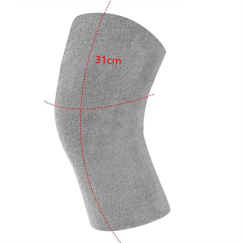 [Australia] - Winter Thermal Knee Braces Elastic Running Knee Compression Sleeves Leg Support Protector for Joint Pain Relief Arthritis Gray 