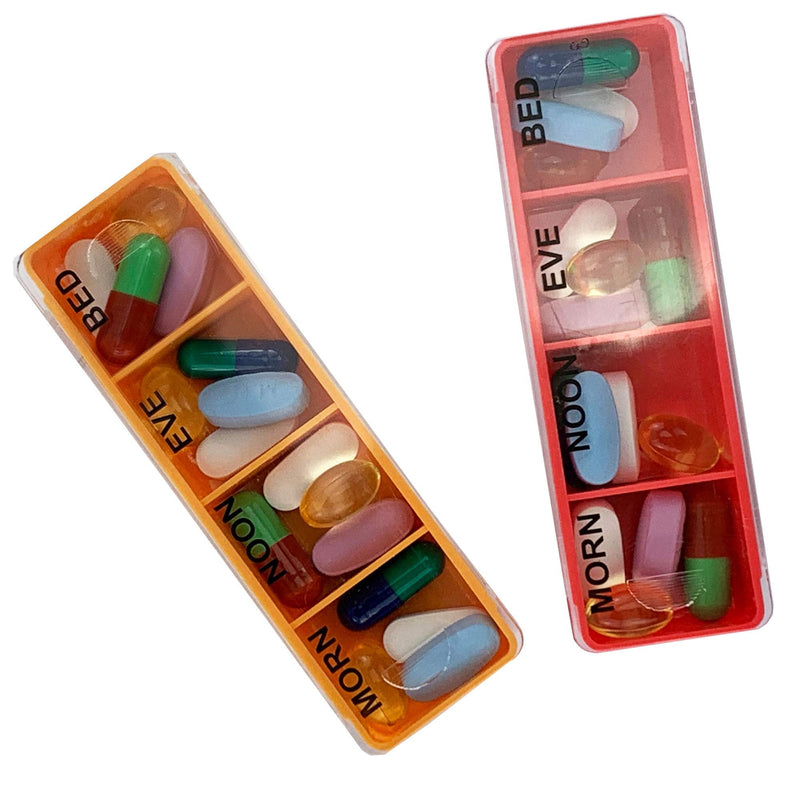 [Australia] - JFA Medical Weekly Stackable Pill Box Organiser/Reminder for Medicines Supplements, Vitamins, 7days, 4 compartments per Day – Morning, Noon, Evening and Bed 