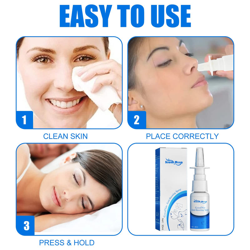 [Australia] - Anti-Snoring Nasal Relief Spray by SouthMoon - All Natural Snore Stopper Remedy, Herbal Sleep Apnea Sinus Decongestant & Nose-Snoring Aid for Men & Women 