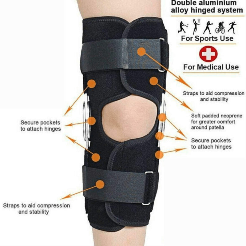 [Australia] - Comfyorthopedic Wrap Around Hinged Knee Brace Immobilizer Support For Men & Women Arthritis Meniscus Tear ACL PCL Post Op Leg Stabilizer Locking Knee Brace For Meniscus Tear & Other Injuries 