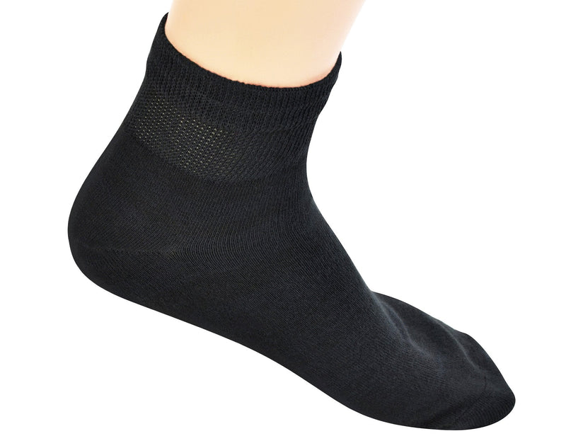[Australia] - Yomandamor Mens Coolmax Ankle Wide Stretched Diabetic Socks with Seamless Toe,5 Pairs 10-13 5 Pairs Black 