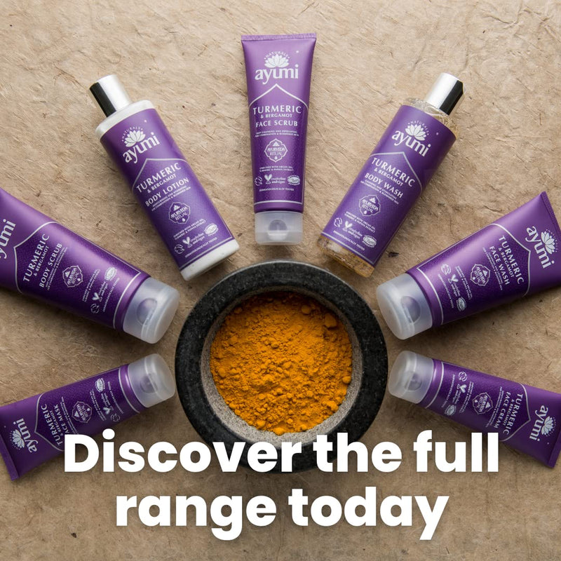 [Australia] - Ayumi Turmeric & Papaya Body Scrub, With Ground Olive Stones & Crushed Pumice Stone to Buff Away Dead Skin Cells, For Smooth & Radiant Skin 1 x 200ml 200 ml (Pack of 1) 