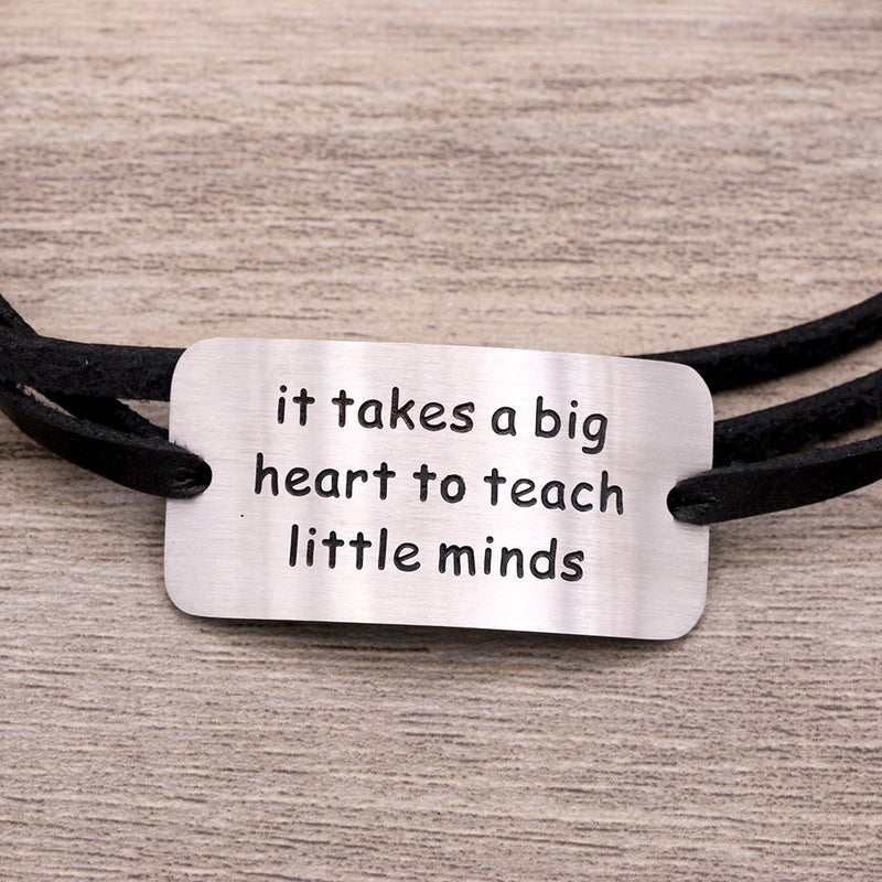 [Australia] - Melix Home Teacher Appreciation Gifts Neccklace It Takes A Big Heart to Teach Little Minds Graduation Gift White 