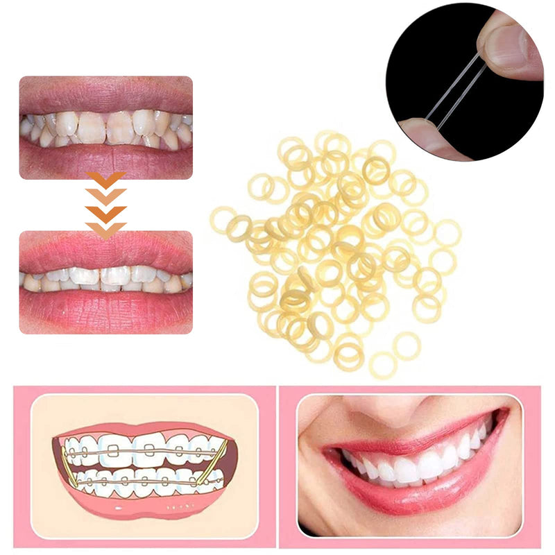 [Australia] - Orthodontic Elastic Rubber Bands and Placers, 500 Pcs Dental Rubber Traction Bands, 5 Pcs Elastic Placer for Braces (1/4",Fox) 1/4" 