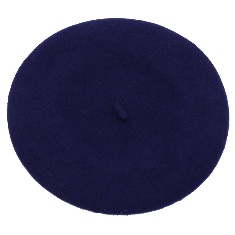 [Australia] - Umeepar Wool French Beret Hat Solid Color Winter Hat for Women Dark Blue 