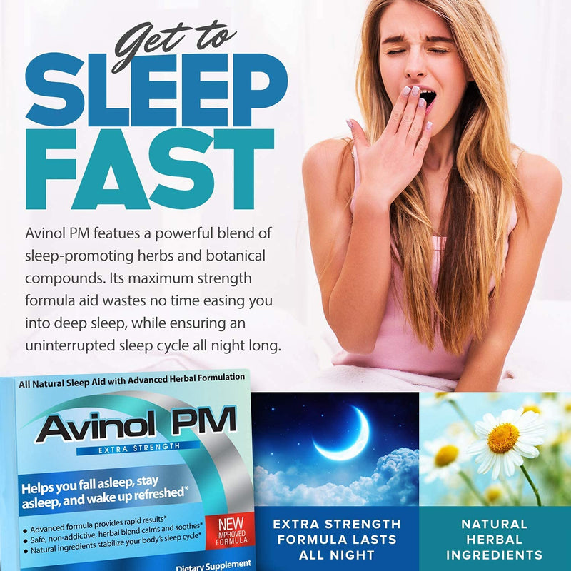 [Australia] - Avinol PM Extra Strength and Dream Elements Sleep Mask | All-in-One Natural Sleep Aid (30 ct) - 100% Pure Mulberry Silk Eye Mask (with Foam Ear Plugs & Anti Snoring Nose Clip) (2 Items) 