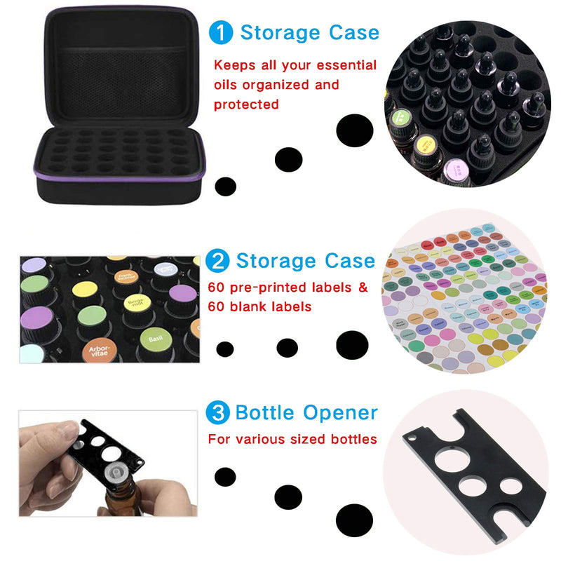 [Australia] - 30 Bottles Essential Oil Case 15 ML Perfume Box Travel Portable Carrying Holder Storage Bag for Traveling Carrying Aromatherapy 