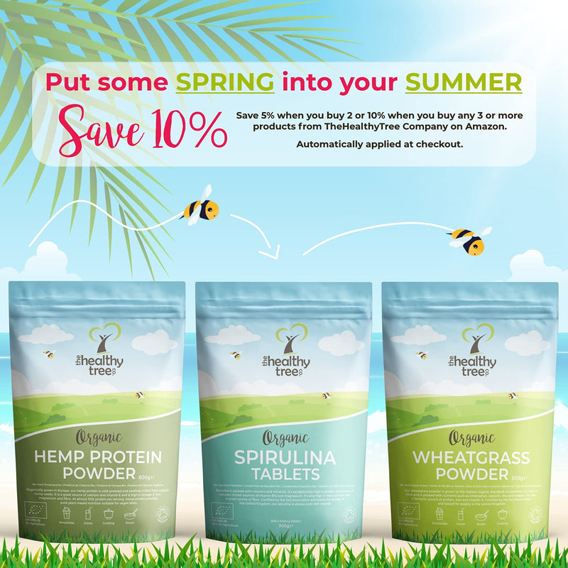 [Australia] - Organic Chlorella Tablets by TheHealthyTree Company - High in Vitamin B12 and E, Iron, Protein and Amino Acids - UK Certified Cracked Cell Wall Vegan Chlorella, 300 x 500mg (150g) 300 Count (Pack of 1) 