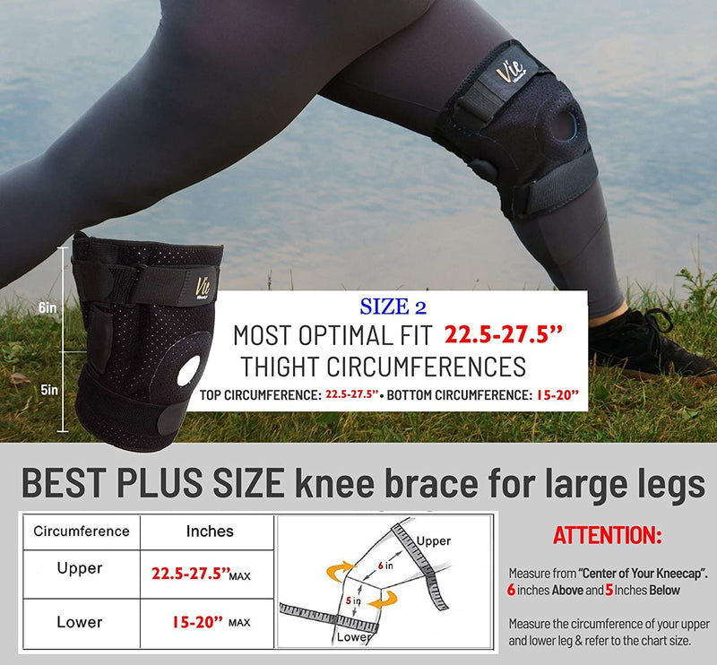 [Australia] - Hinged Knee Brace Plus Size – Newly Engineered Knee Braces with Flexibility, Extra Supportive, Non-Slip and Non Bulky - Vie Vibrante Size 3(Gray): fits 27.5-31.5" Thigh Circ. Gray 