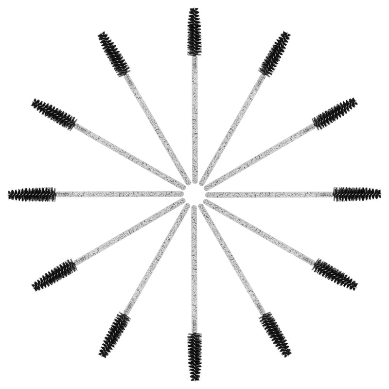 [Australia] - ChefBee 100PCS Disposable Eyelash Brush, Mascara Wands Makeup Brushes Applicators Kits for Eyelash Extensions and Eyebrow Brush with Container (Crystal Black) 