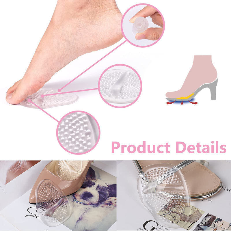 [Australia] - Gel Insoles Women,Metatarsal Pads,High Heel Pads Foot Pain Relief Pads, Reusable Ball of Foot Cushion,Heel Inserts Feet Protectors Gel Cushions,2 Pairs 