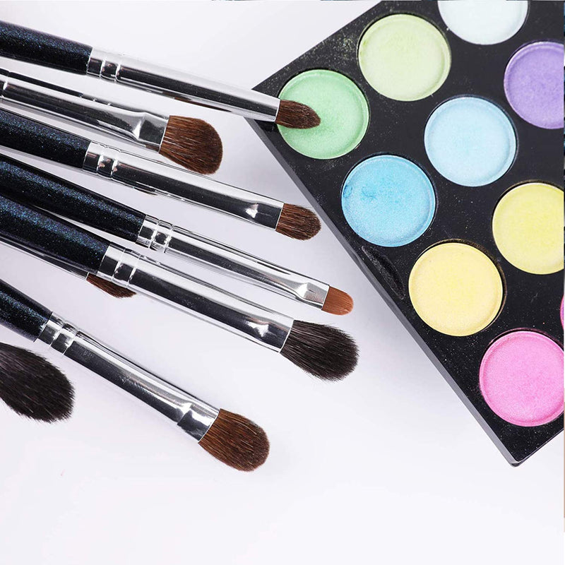 [Australia] - ENERGY Eyeshadow brushes 10 Pcs Premium Synthetic Eye Shadow Blending Concealers Eye shadows Blush Makeup Brushes Starry Blue Cosmetic Brushes with Black Cosmetic Bag. 