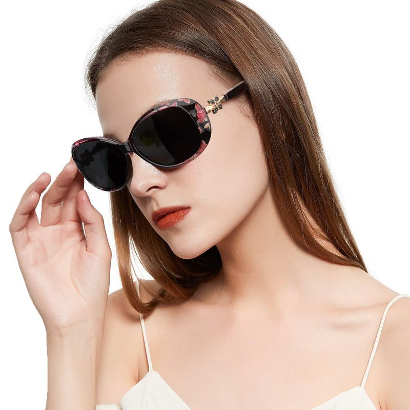 [Australia] - Myiaur Women's Polarized Sunglasses, Fashion Ladies Sunglasses for Driving/Fishing/Shopping, 100% UV Protection Purple Frame/Polarized Gray Lens 