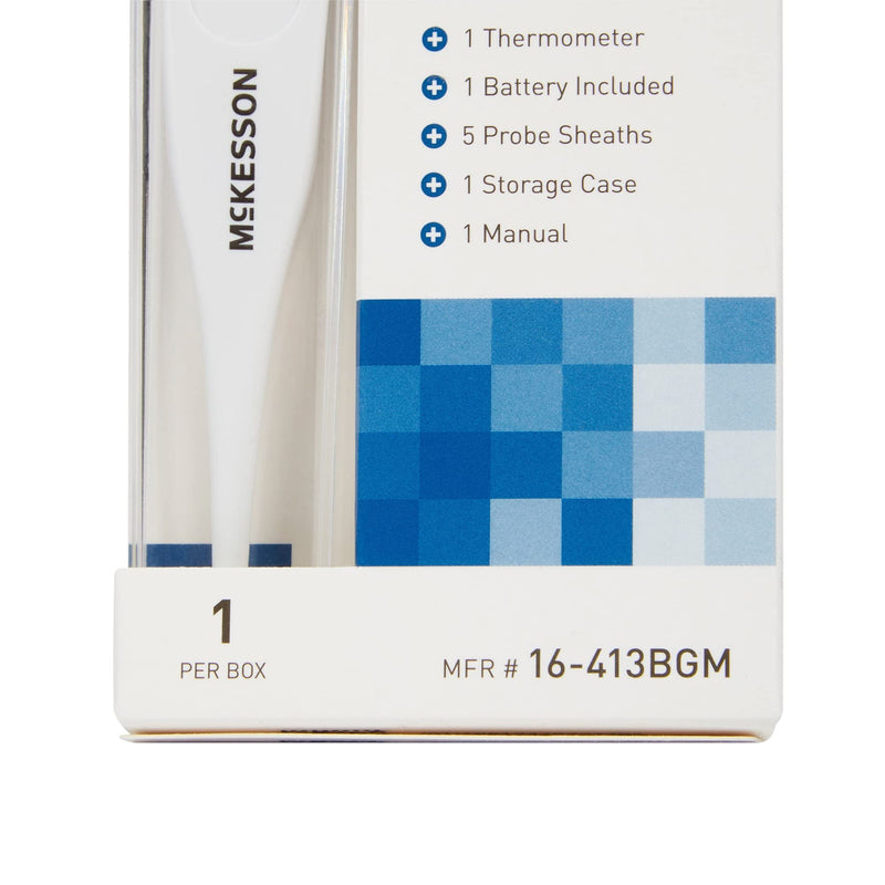 [Australia] - McKesson Digital Thermometer Kit, Oral - 30-Sec Reading, Recall Memory, Fever Alarm - Includes Handheld Thermometer, Battery, Probe Sheaths, Case, Manual, 1 Count (1 ct) 
