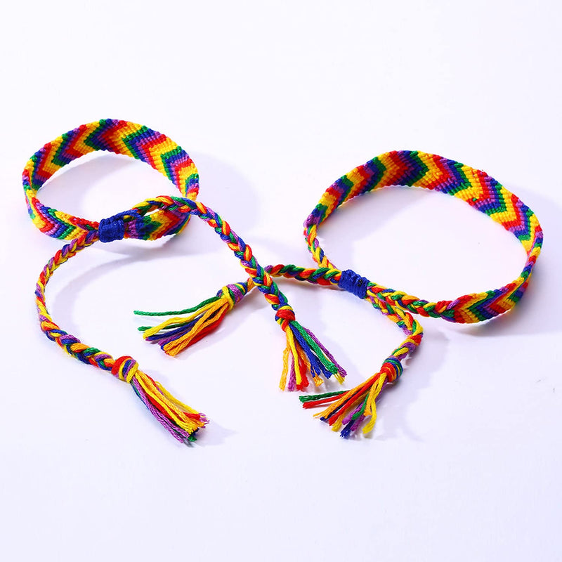 [Australia] - Hanpeelry Rainbow LGBT Bracelet Adjustable Pride Braided Woven Bracelet for Gay & Lesbian Handmade Friendship String Bracelet Gifts style 33 
