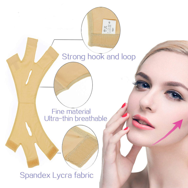 [Australia] - Face Lifting Slimming Belt, Facial Cheek V Shape Lift Up Thin Mask Strap Face V Line Smooth Breathable Bandage (M) M 