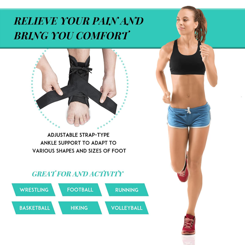 [Australia] - New Update Ankle Brace for Women & Men, Lace Up Ankle Braces with Stabilizers, Perfect Fit of Ankle Stabilizer Brace for Sprains, Ankle Wrap Support for Ankle Injury Recovery, Prevent Re-Injury (M) Medium 