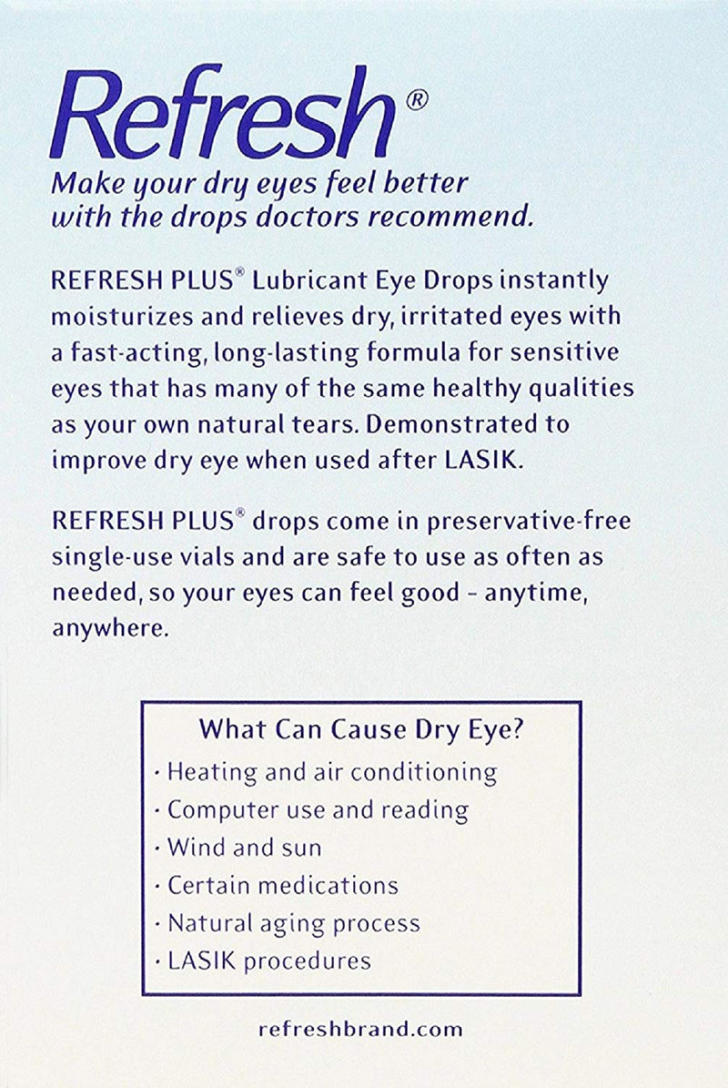 [Australia] - Allergan Refresh Plus Lubricant Eye Drops Single-Use Vials - LargerSize 2Pack (100 ct ) 