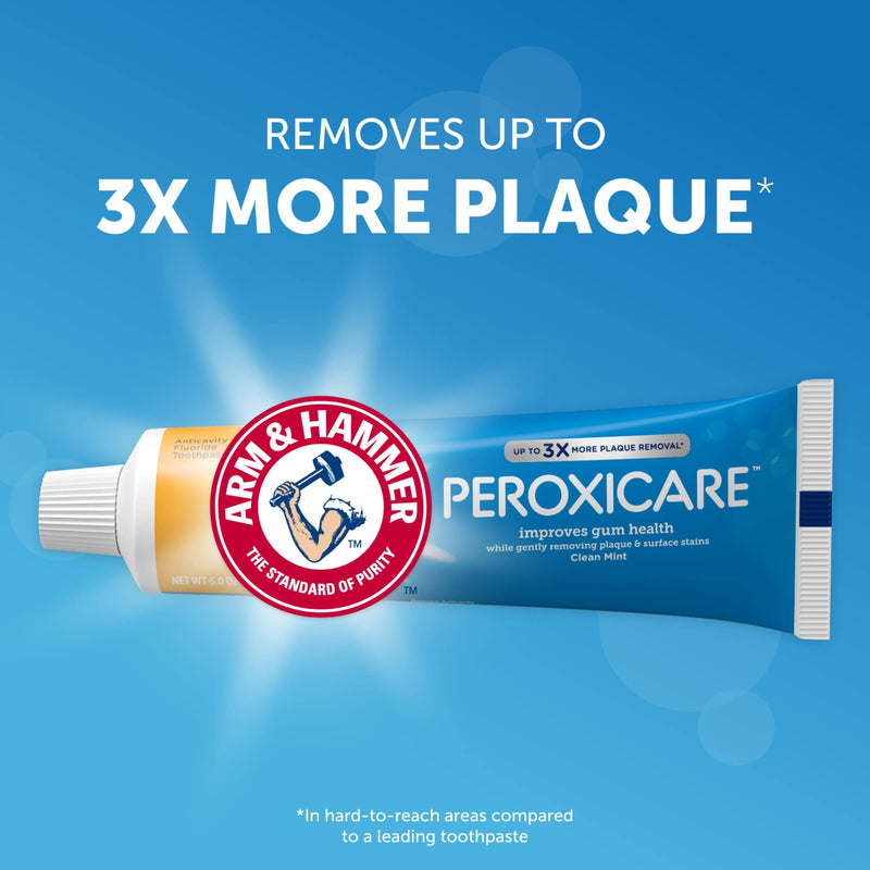 [Australia] - ARM & HAMMER Peroxicare Toothpaste, TWIN PACK (Contains Two 6oz Tubes) – Clean Mint- Fluoride Toothpaste 6 Ounce (Pack of 2) 