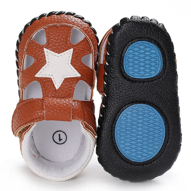 [Australia] - Infant Toddler Baby Boys Sandals Soft Anti-Slip Infant Summer Outdoor First Walkers Sandal Shoes 0-6 Months Infant Brown 