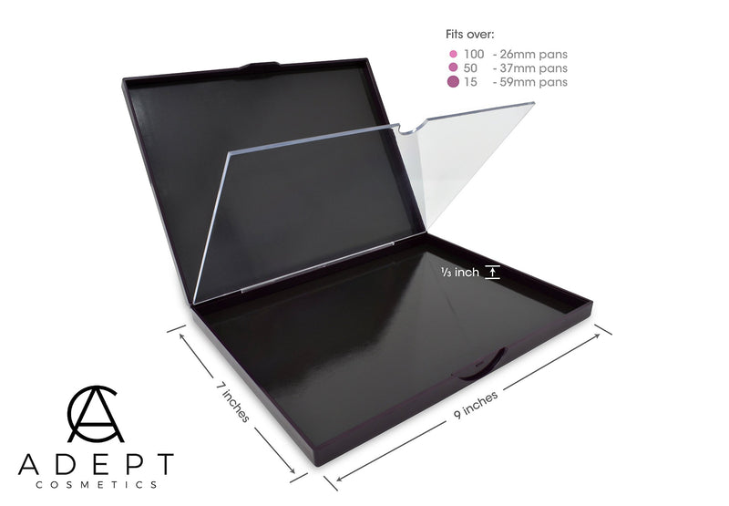 [Australia] - The Adept Palette in Singularity Black - Double Sided Magnetic Empty Palette with Divider, Holds over 100 Single Round Standard Sized Eyeshadow Pans, Hardshell Case 