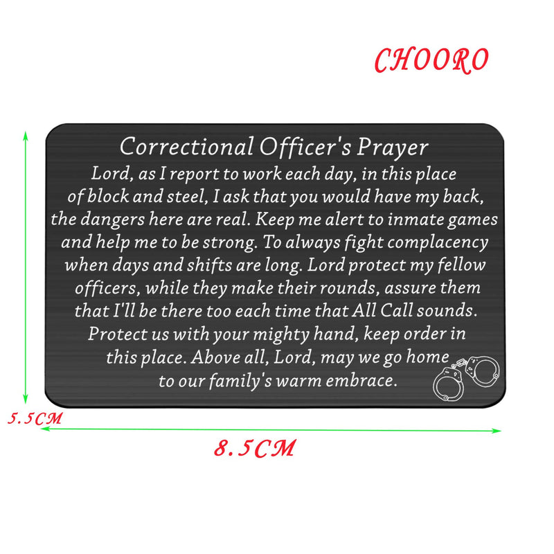 [Australia] - CHOORO Correctional Officer Prayer Wallet Card Insert Correctional Officer Jewelry Christian Gift Religious Jewelry Gift from Correctional Officer Correctional Officer Prayer Wallet Card-black 