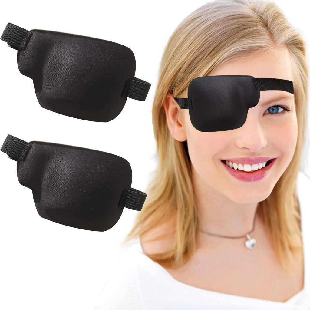 [Australia] - RIKEYO 2Pcs Eye Patch,3D Eye Patches for Adults, Adjustable Medical Eyepatch for Lazy Eye, Black(Right Eye) 