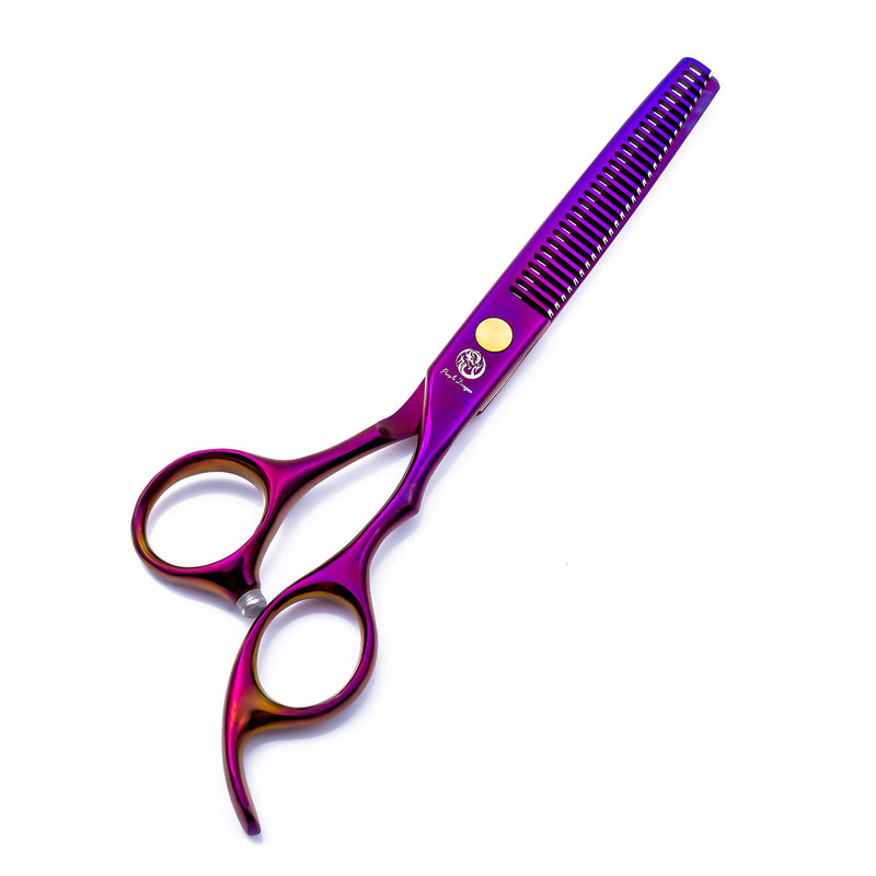 [Australia] - 6.0 inch Purple Hair Cutting Scissors Set with Razor, Leather Scissors Case, Barber Hair Cutting Shears Hair Thinning/Texturizing Shears for Professional Hairdresser or Home Use Set12 