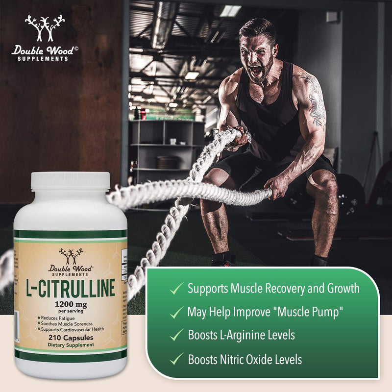 [Australia] - L Citrulline Capsules 1,200mg Per Serving, 210 Count (L-Citrulline Increases Levels of L-Arginine and Nitric Oxide) Muscle Recovery Supplement 210 Count (Pack of 1) 