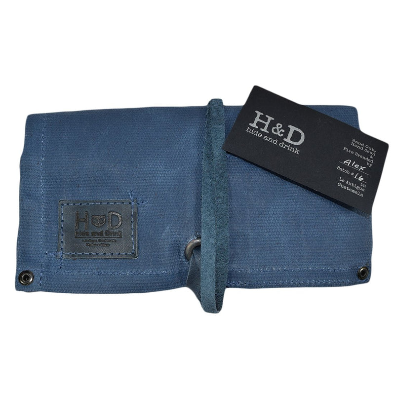 [Australia] - Hide & Drink, Waterproof Waxed Canvas Travel Watch Roll Organizer Holds Up To 4 Watches, Easy Carry On Watchlover Storage, Travel & Commuter Essentials, Handmade Includes 101 Year Warranty :: Blue Mar 