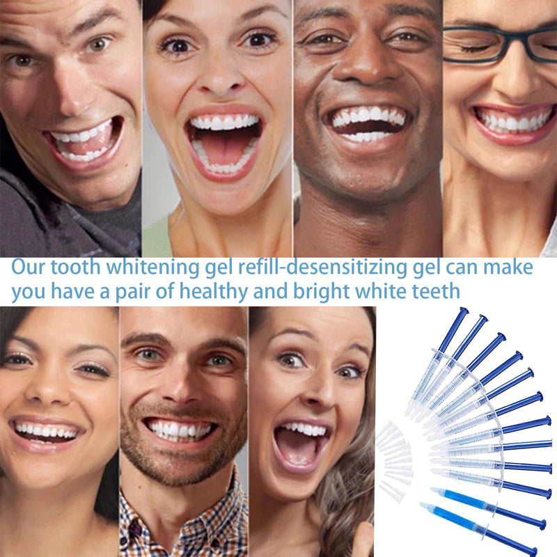 [Australia] - Tooth whitening Gel, 12-Pack Tooth whitening Gel Refill Contains 1 desensitizing Gel, which is Suitable for Professional Cleaning of Sensitive Teeth and can Quickly whiten Teeth 12个颜色 