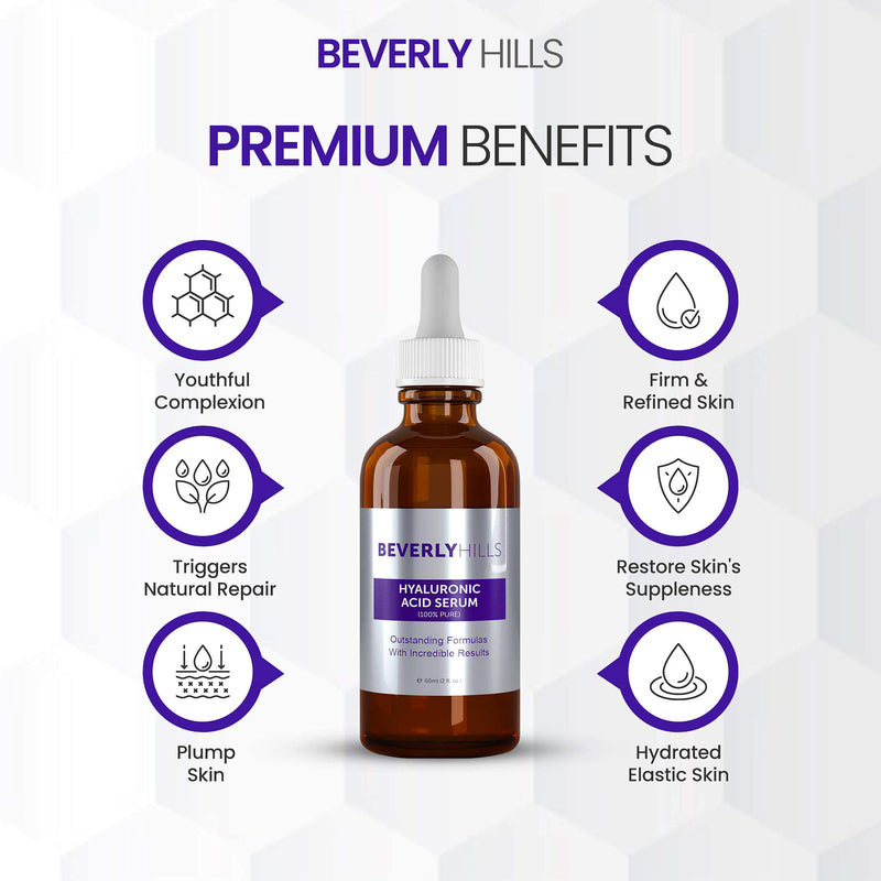 [Australia] - Beverly Hills Hyaluronic Acid Serum for Hydrating Skin and Targeting Wrinkles 60mL 