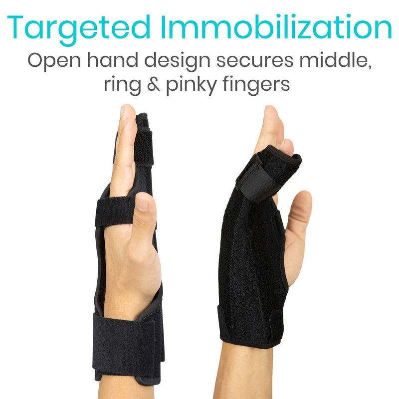 [Australia] - Vive Boxer Finger Splint - Supports Pinky, Ring, Middle Metacarpals and Knuckles - Right or Left Adjustable Hand Brace - Straightening for Trigger Finger, Injury, Fracture, Broken, Tendonitis (9 inch) 9 Inch 