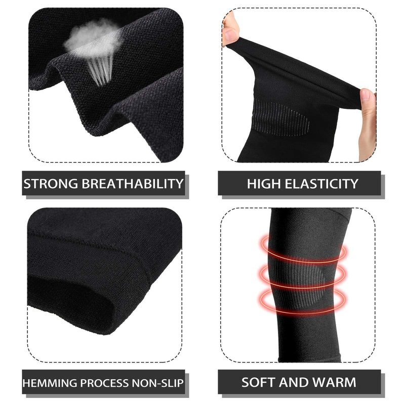 [Australia] - 2 Pair Knee Brace Compression Sleeves Knee Support Brace for Meniscus Tear, Lightweight Knee Sleeve for Arthritis Pain Relief, Knee Support for Men and Women for Running, Weight Lifting (Black, Beige) Black, Beige 
