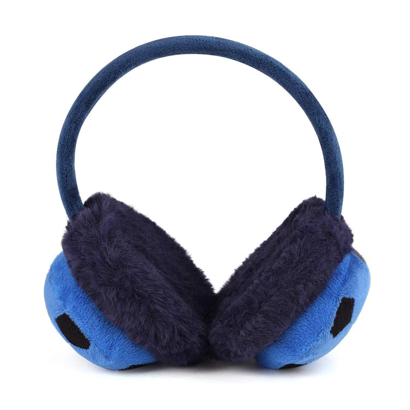 [Australia] - FakeFace Winter Warm Earmuffs Cute Elk Thick Fleece Earflap Insulated Ear Warmers Adjustable Thermal Plush Furry Ski Snow Running Ear Covers Warm Wrap Outdoor Ear Protector Navy Blue 