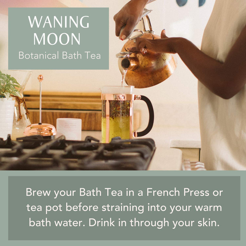 [Australia] - Waning Moon Botanical Bath Tea | Herbal Ayurvedic Bath Soak for Detox & Release w/ Peppermint, Rosemary & Helichrysum. Organic & Natural Body Care. for Kapha Dosha. Loose Leaf Flowers. 2 Baths 