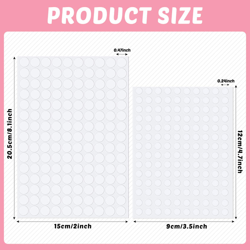 [Australia] - 2000 Pcs Clear Double Sided Tape Stickers Transparent Round Adhesive Dots Stickers for Craft DIY Art Office Supplies (Round Dots) 