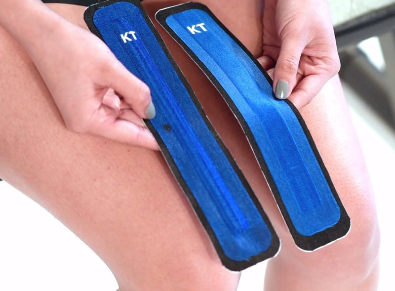 [Australia] - KT Tape KT Flex Reinforced Adhesive Strips for Knees, 8 Pre cut 10 inch Strips, Blue 