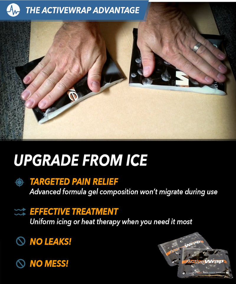 [Australia] - ActiveWrap Foot & Ankle Ice Pack Wrap with Reusable Hot Cold Packs for Plantar Fasciitis Pain Achilles Injuries Large/X-Large Black 