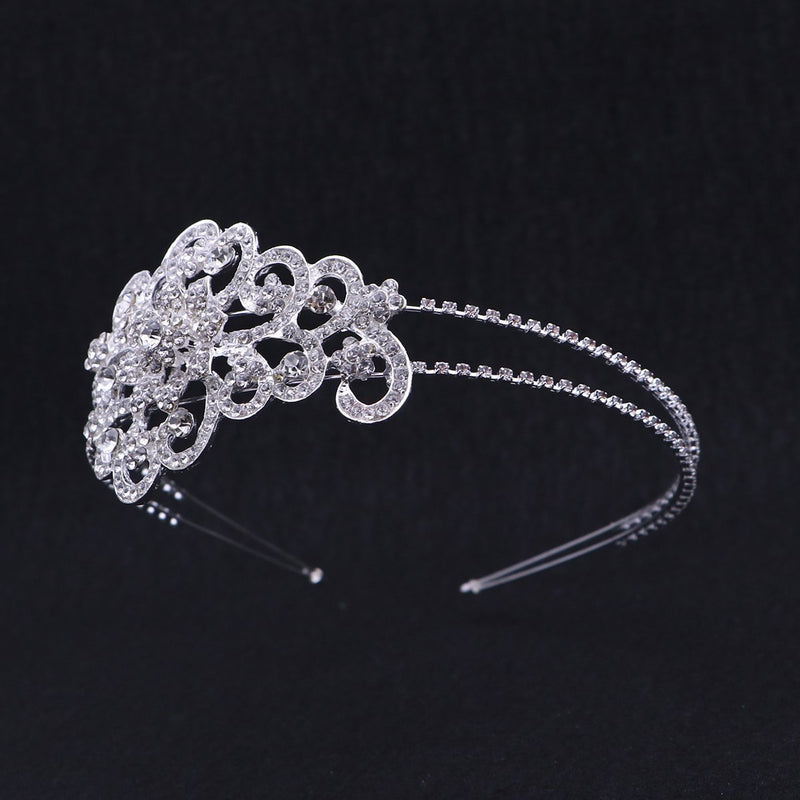 [Australia] - Frcolor Wedding Tiara Headband Crystal Flower Crown Headband Bridal Headpieces for Pageant Wedding Bridal Beauty Contest Prom Party 