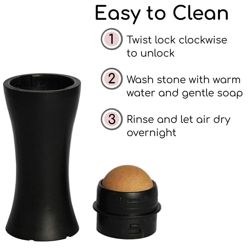 [Australia] - Oil Absorbing Volcanic Roller, Oil Control On the Go, Portable, Reusable, 2pk 