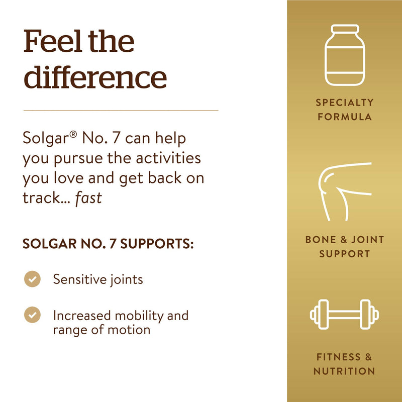 [Australia] - Solgar No. 7 - Joint Support and Comfort - 90 Vegetarian Capsules - Increased Mobility & Flexibility - Gluten-Free, Dairy-Free, Non-GMO - 90 Servings 90 Count (Pack of 1) 