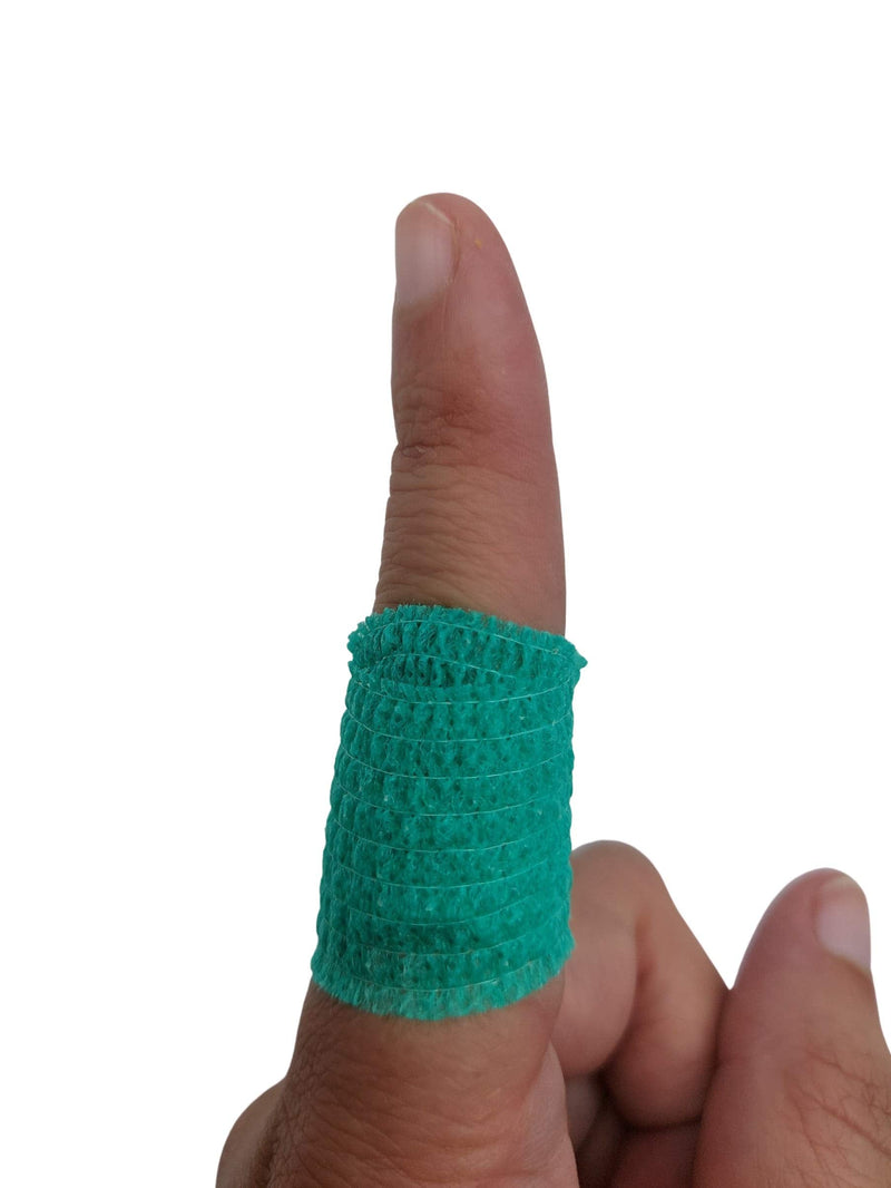 [Australia] - Pintomed - Green Cohesive Bandage Stretched 6 Rolls x 2.5cm x 4.5mts Self-Adhesive Flexible Bandages, Professional Quality, First Aid Sports Wrap Bandages - Pack of 6 