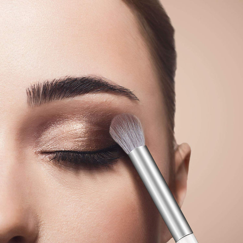 [Australia] - Tenmon 12 Pcs Eye Brush Set, Makeup Brush Set Professional Eye Makeup Brushes For Eyeshadow Concealer Eyeliner Brow Blending Brush Tool (white) white 