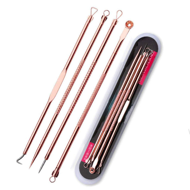 [Australia] - Blackhead Remover Pimple Comedone Extractor Tool Best Acne Removal Kit - Treatment for Blemish, Whitehead Popping, Zit Removing for Risk Free Nose Face Skin with Case (ROSE) ROSE 