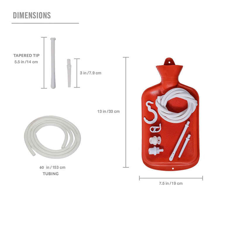 [Australia] - Red Enema Bag Kit Colon Cleanse Kit Hot Water Bottle (2 Quart) High Quality Douche Bag for Home Enema Coffee Colon Cleansing Kit 