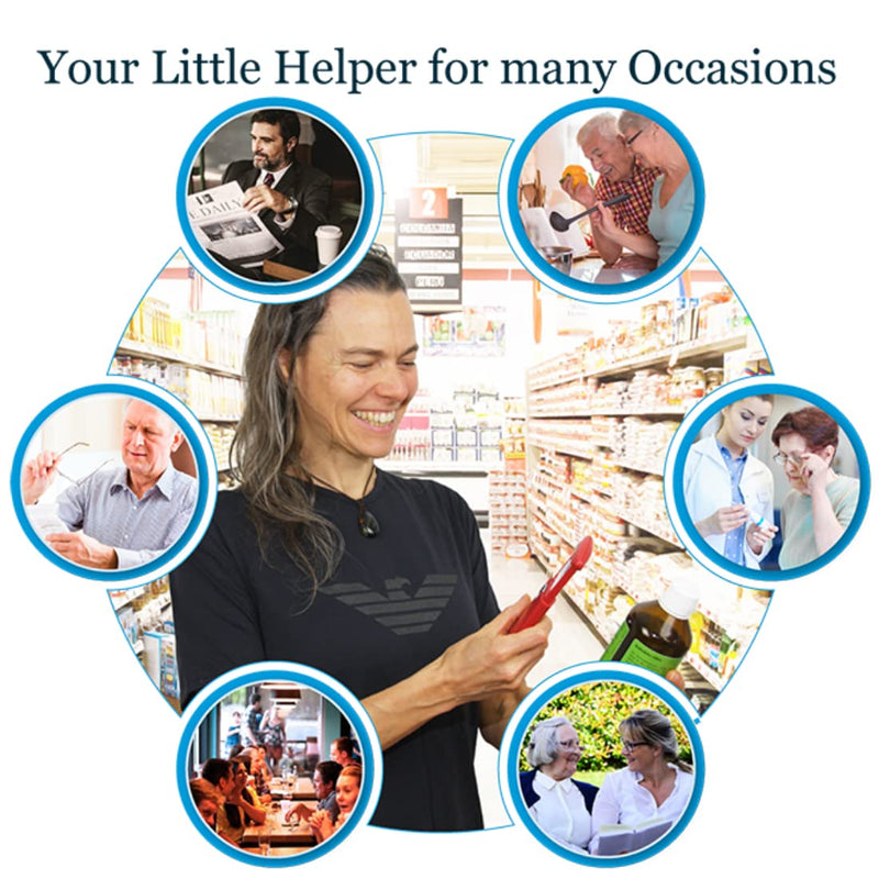 [Australia] - Pocket Magnifying Glass 3X an Elderly Assistant Product for Seniors; Helpful 50th 60th 70th Birthday Gift Set for Women and Men, Mom and Dad (Sedona RED) Sedona Red 