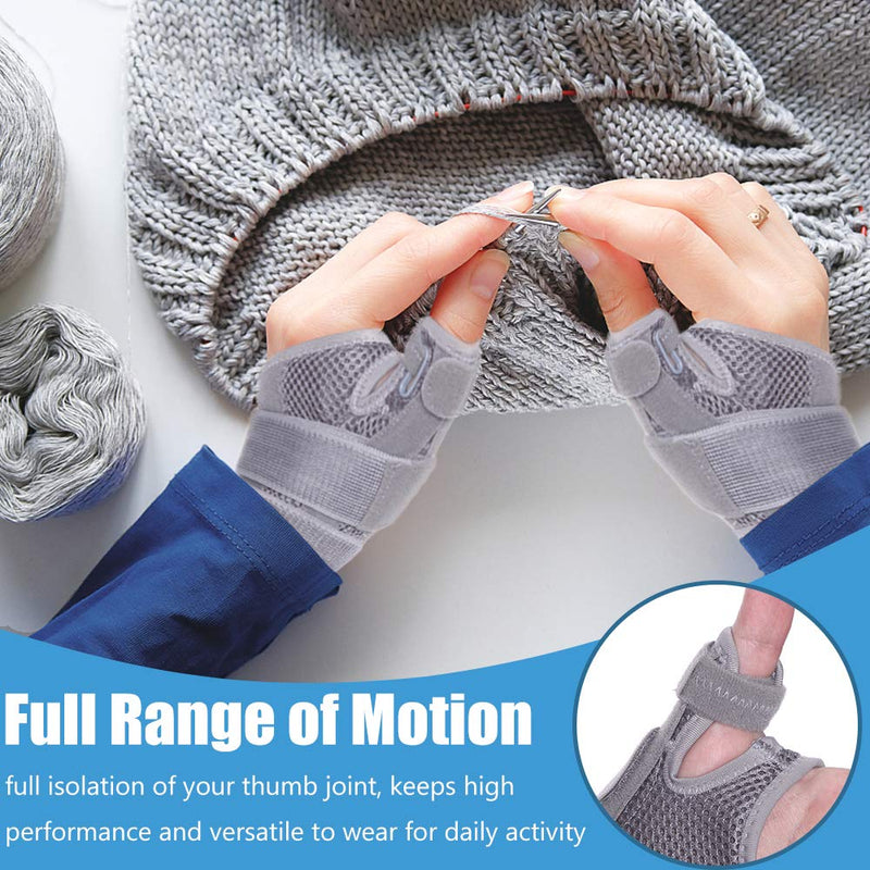 [Australia] - INFILAR Thumb Splint with Wrist Brace - Thumb Support Brace for Wrist Hand Thumb Stabilizer Fits Both Right Left Hand for Men and Women, Gray 1 PC(Gray) One Size 