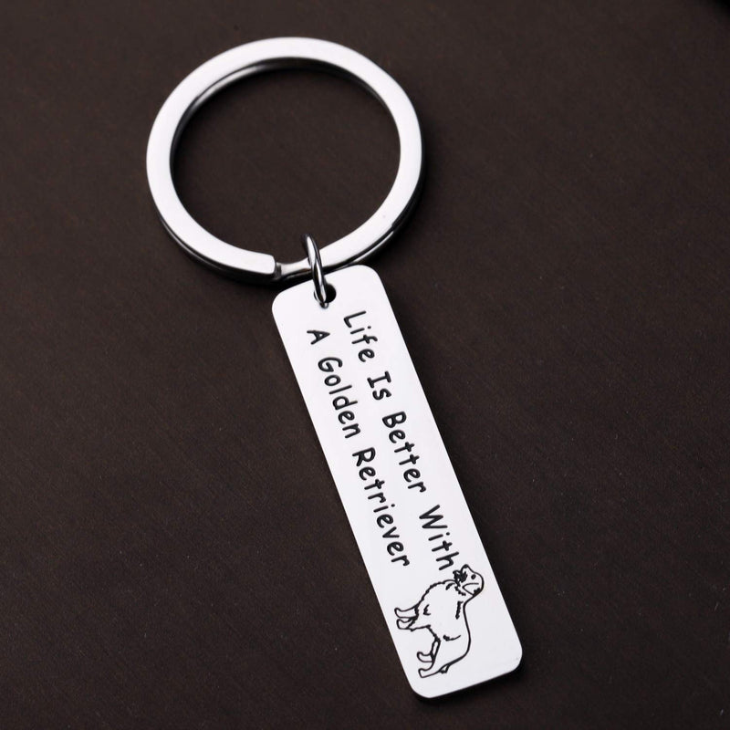 [Australia] - LQRI Golden Retriever Lover Gifts Dog Lover Gifts Life is Better with A Golden Retriever Keychain Pet Jewelry Golden Retriever Dog Mom Dog Dad Gifts Dog Owner Gifts silver 